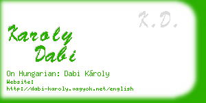 karoly dabi business card