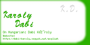 karoly dabi business card